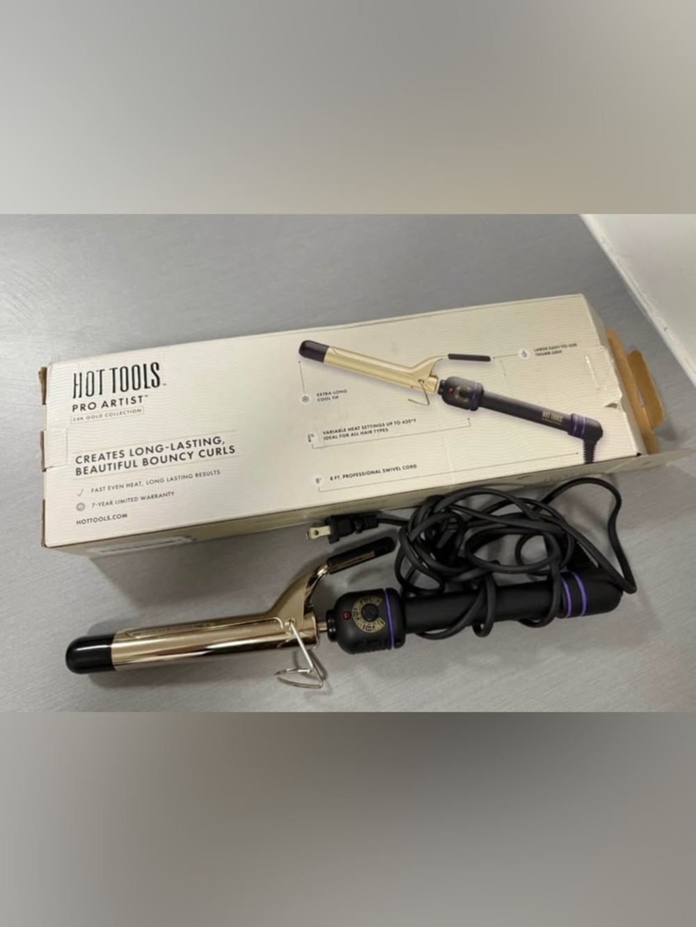 Hot Tools Pro Artist 1" Inch Extra Long Barrel Curling Iron Wand HT1181XL.